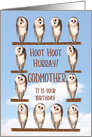 Godmother, Curious Owls Funny Birthday card