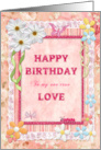 My true love, Flowers and butterflies craft look birthday card