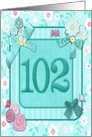 102nd Birthday Party Invitation Crafted card
