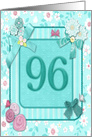 96th Birthday Party Invitation Crafted card