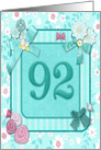 92nd Birthday Party Invitation Crafted card