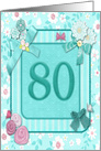 80th Birthday Party Invitation Crafted card