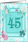 45th Birthday Party Invitation Crafted card