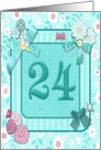 24th Birthday Party Invitation Crafted card