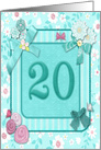 20th Birthday Party Invitation Crafted card
