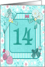 14th Birthday Party Invitation Crafted card