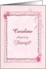 Add a name, Flowergirl invitation craft-look card