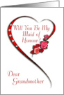 Grandmother,Swirling heart Maid of Honour invitation card