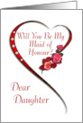 Daughter,Swirling heart Maid of Honour invitation card