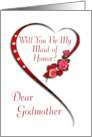 Godmother, Swirling heart Maid of Honor invitation card