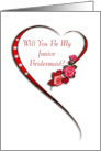 Swirling heart Junior Bridesmaid invitation card