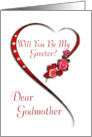 Godmother, Swirling heart Greeter invitation card