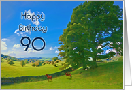90th Birthday, Landscape Painting card