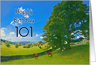 101st Birthday, Landscape Painting card