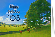 103rd Birthday, Landscape Painting card