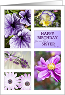 Like a sister to me, a Lavender hues floral birthday card
