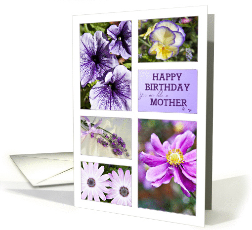 Like a mother to me, a Lavender hues floral birthday card (1004797)