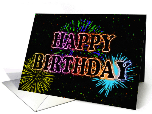 Birthday card with fireworks card (1013689)