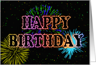 Birthday card with fireworks card
