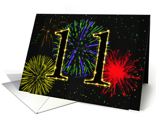 11th Birthday card with fireworks card (1013693)