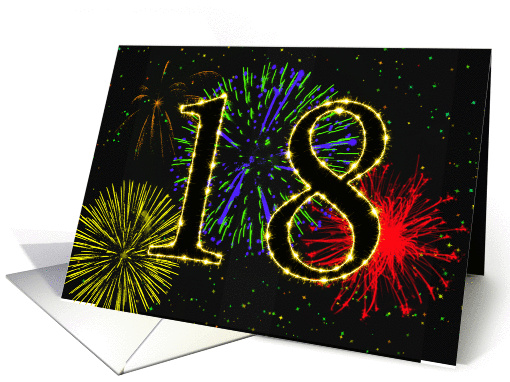 18th Birthday card with fireworks card (1013713)
