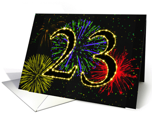 23rd Birthday card with fireworks card (1013737)