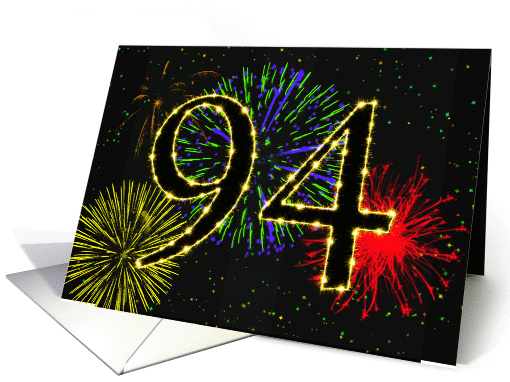 94th Birthday card with fireworks card (1014919)