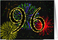 96th Birthday Party Invitation with Fireworks card