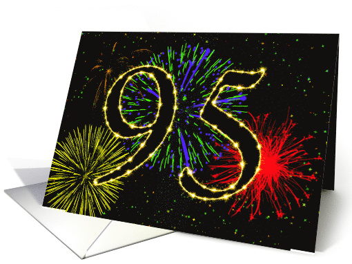 95th Birthday Party Invitation with Fireworks card (1015505)