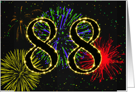 88th Birthday Party Invitation with Fireworks card