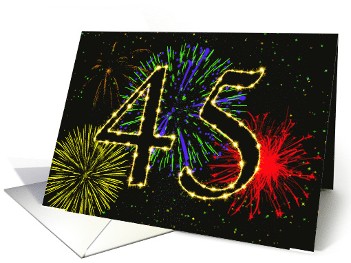 45th Birthday Party Invitation with Fireworks card (1015865)