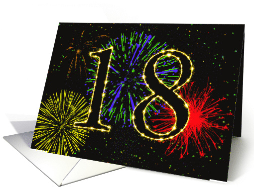 18th Birthday Party Invitation with Fireworks card (1015925)
