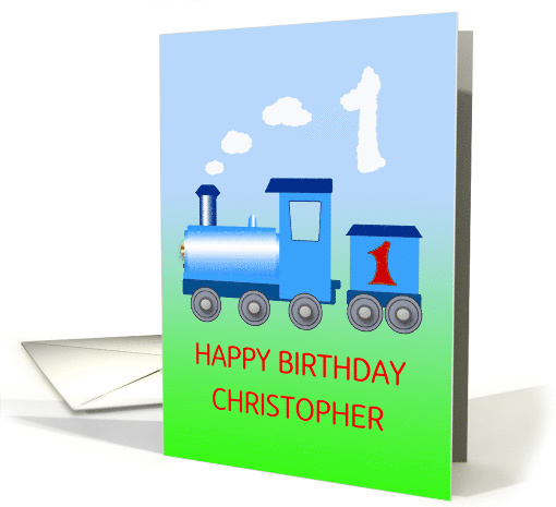 1st Birthday Add a Name, with Train card (1075480)