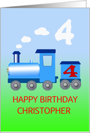 4th Birthday Add a Name, with Train card