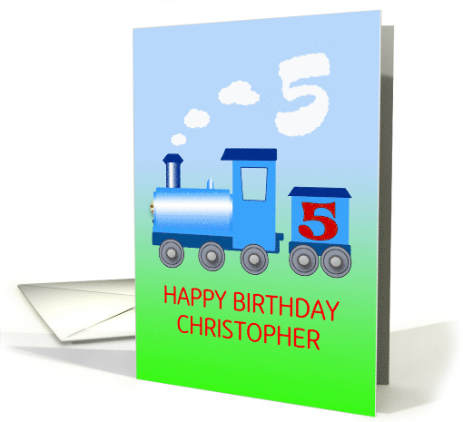 5th Birthday Add a Name, with Train card (1076114)