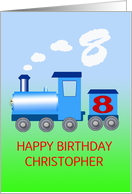 8th Birthday Add a Name, with Train card