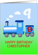 9th Birthday Add a Name, with Train card