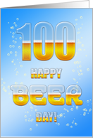Beer drinking 100th Birthday card