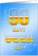 Beer drinking 98th Birthday card