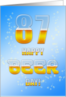 Beer drinking 87th Birthday card
