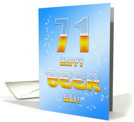 Beer drinking 71st Birthday card (1081400)