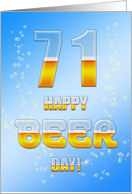 Beer drinking 71st Birthday card