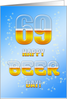 Beer drinking 69th Birthday card