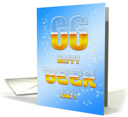 Beer drinking 66th Birthday card (1081472)