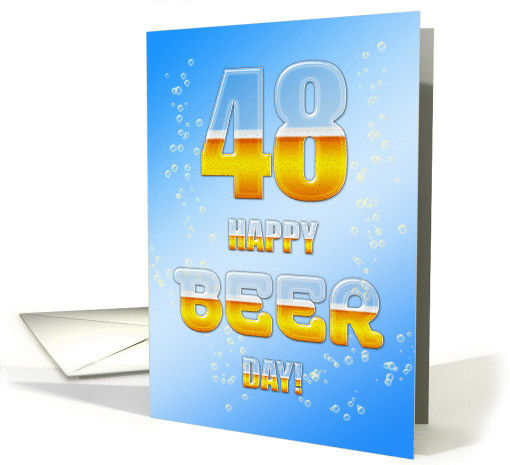 Beer drinking 48th Birthday card (1081700)