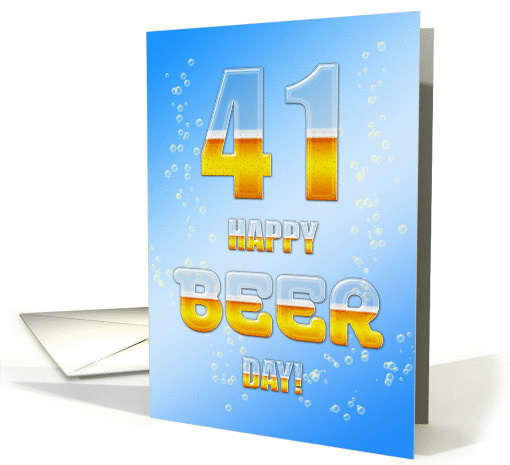 Beer drinking 41st Birthday card (1081718)