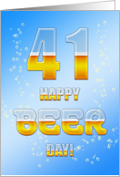 Beer drinking 41st Birthday card