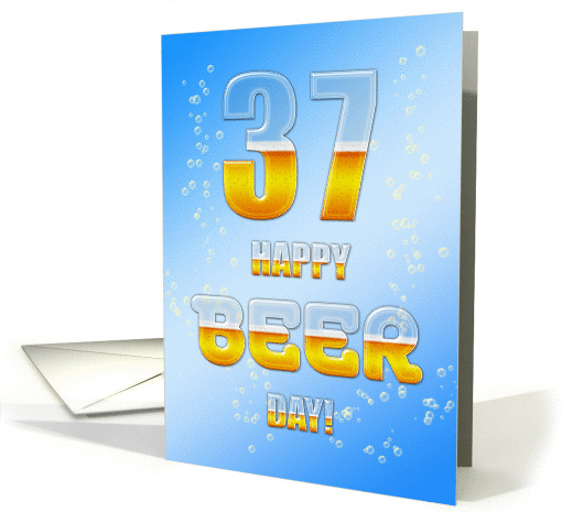 Beer drinking 37th Birthday card (1081728)