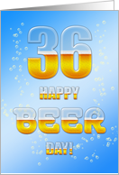 Beer drinking 36th Birthday card