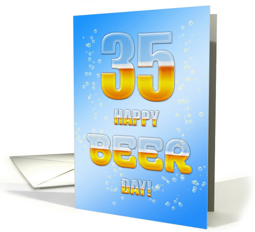Beer drinking 35th Birthday card (1081732)